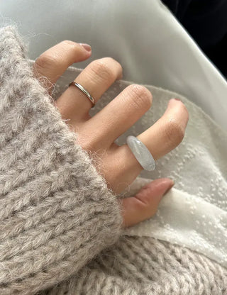 Surgical steel thin tennis ring, basic daily layering