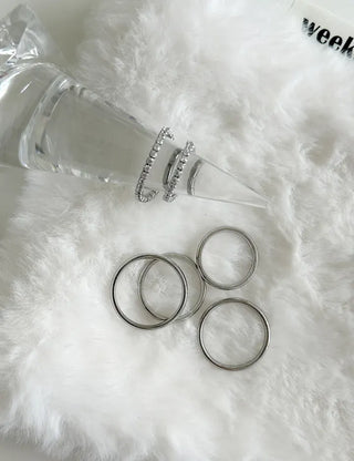 Surgical steel thin tennis ring, basic daily layering