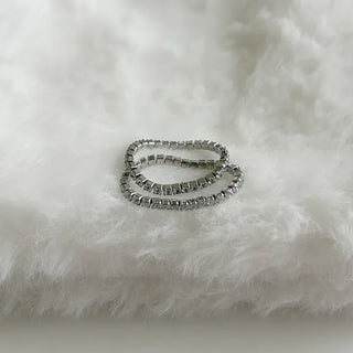 Surgical steel thin tennis ring, basic daily layering