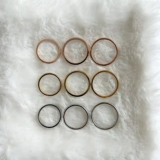 Surgical steel thin tennis ring, basic daily layering