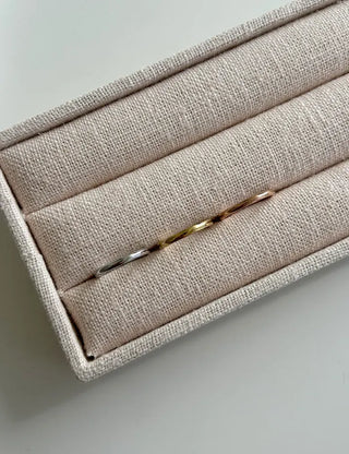 Surgical steel thin tennis ring, basic daily layering