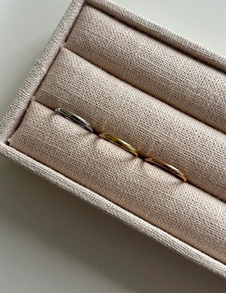 Surgical steel thin tennis ring, basic daily layering