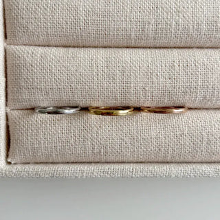 Surgical steel thin tennis ring, basic daily layering