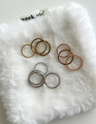 Surgical steel thin tennis ring, basic daily layering