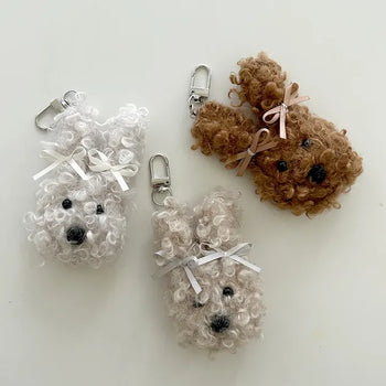 Curly Rabbit Doll Keyring Ribbon Keyholder Mini Bag Charm