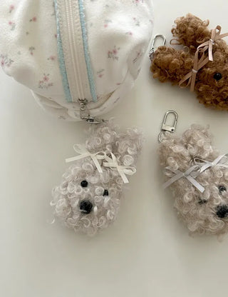 Curly Rabbit Doll Keyring Ribbon Keyholder Mini Bag Charm