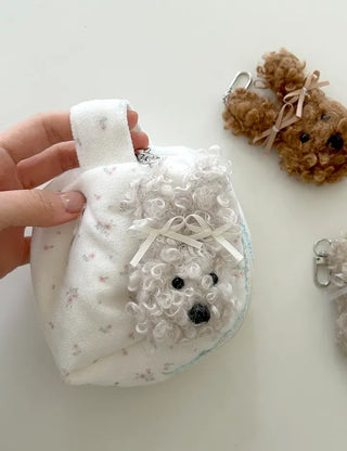 Curly Rabbit Doll Keyring Ribbon Keyholder Mini Bag Charm