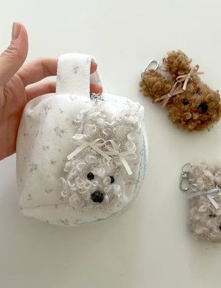 Curly Rabbit Doll Keyring Ribbon Keyholder Mini Bag Charm