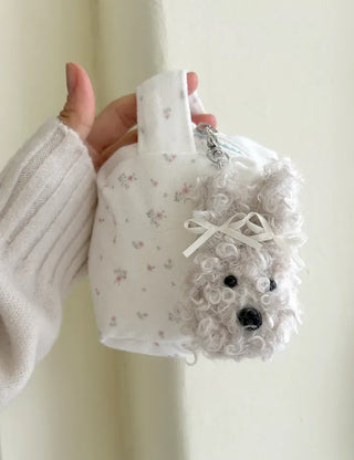 Curly Rabbit Doll Keyring Ribbon Keyholder Mini Bag Charm