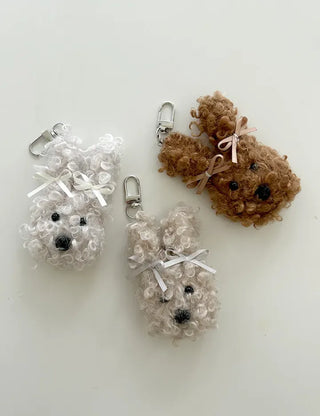 Curly Rabbit Doll Keyring Ribbon Keyholder Mini Bag Charm