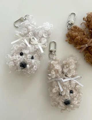 Curly Rabbit Doll Keyring Ribbon Keyholder Mini Bag Charm