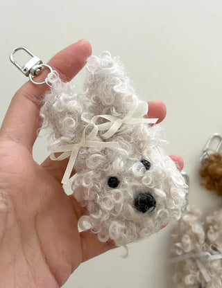 Curly Rabbit Doll Keyring Ribbon Keyholder Mini Bag Charm