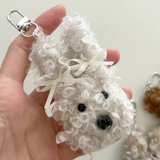 Curly Rabbit Doll Keyring Ribbon Keyholder Mini Bag Charm