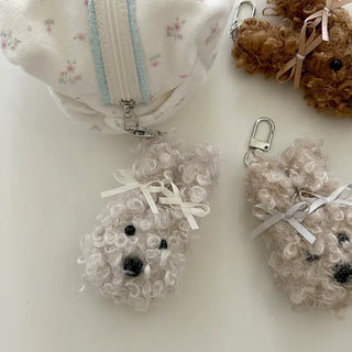 Curly Rabbit Doll Keyring Ribbon Keyholder Mini Bag Charm
