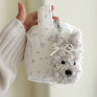 Curly Rabbit Doll Keyring Ribbon Keyholder Mini Bag Charm