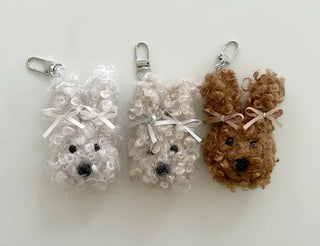 Curly Rabbit Doll Keyring Ribbon Keyholder Mini Bag Charm