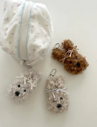 Curly Rabbit Doll Keyring Ribbon Keyholder Mini Bag Charm