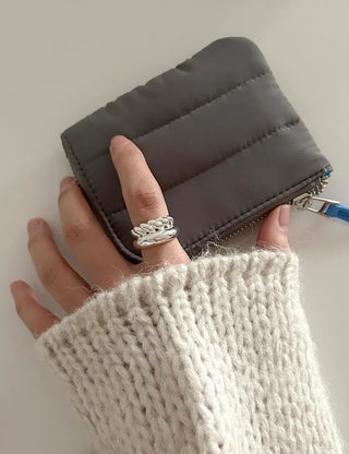 Rope Twist Bold Layered Metal Point Ring