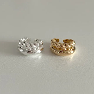 Rope Twist Bold Layered Metal Point Ring