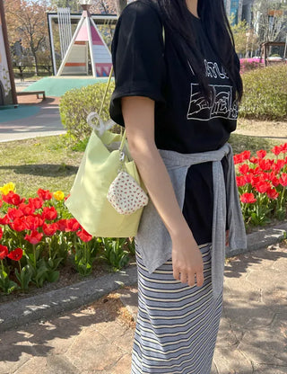 Striped Waffle Long Skirt Women's H-Line Elastic Skirt