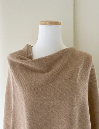 Knit cape shawl wool cardigan layered for wedding guest look