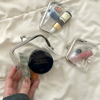 Snap-closure Transparent Cosmetic PVC Coin Purse