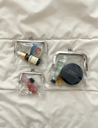 Snap-closure Transparent Cosmetic PVC Coin Purse