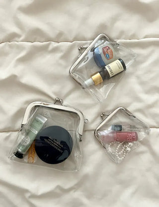Snap-closure Transparent Cosmetic PVC Coin Purse