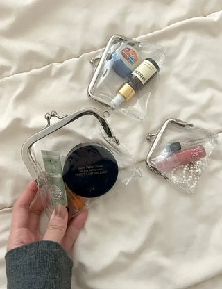 Snap-closure Transparent Cosmetic PVC Coin Purse