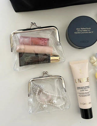 Snap-closure Transparent Cosmetic PVC Coin Purse