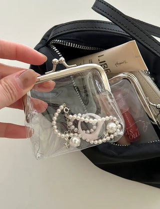 Snap-closure Transparent Cosmetic PVC Coin Purse