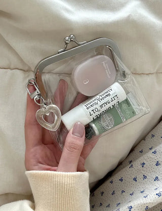 Snap-closure Transparent Cosmetic PVC Coin Purse