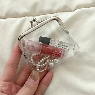 Snap-closure Transparent Cosmetic PVC Coin Purse
