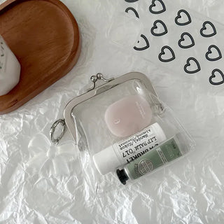 Snap-closure Transparent Cosmetic PVC Coin Purse