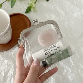 Snap-closure Transparent Cosmetic PVC Coin Purse