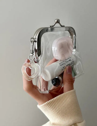 Snap-closure Transparent Cosmetic PVC Coin Purse