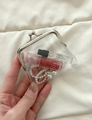 Snap-closure Transparent Cosmetic PVC Coin Purse