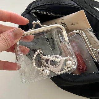 Snap-closure Transparent Cosmetic PVC Coin Purse