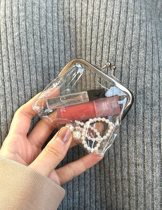 Snap-closure Transparent Cosmetic PVC Coin Purse