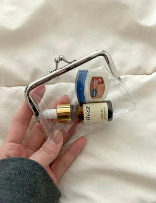 Snap-closure Transparent Cosmetic PVC Coin Purse