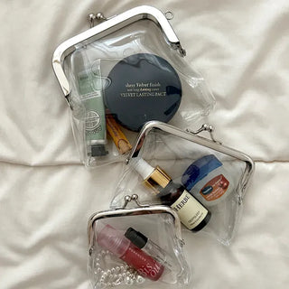 Snap-closure Transparent Cosmetic PVC Coin Purse