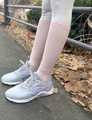 Non-slip knee socks, Pilates and yoga socks, non-slip ribbed