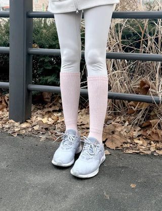 Non-slip knee socks, Pilates and yoga socks, non-slip ribbed