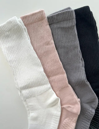 Non-slip knee socks, Pilates and yoga socks, non-slip ribbed