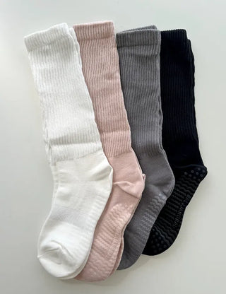 Non-slip knee socks, Pilates and yoga socks, non-slip ribbed