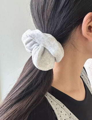 Punching ribbon scrunchie hair tie knit pastel spring