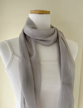 Spring pleated muffler pleated silk scarf see-through lace