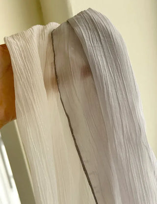 Spring pleated muffler pleated silk scarf see-through lace