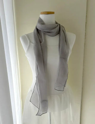 Spring pleated muffler pleated silk scarf see-through lace