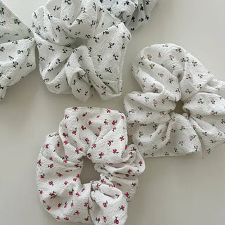 White flower scrunchie hair tie flower spring scrunchie